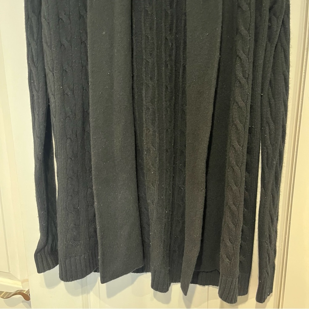 Ralph Lauren Cashmere Cable Knit Cardigan Small Sweater Black Label Duster RARE - Picture 3 of 8